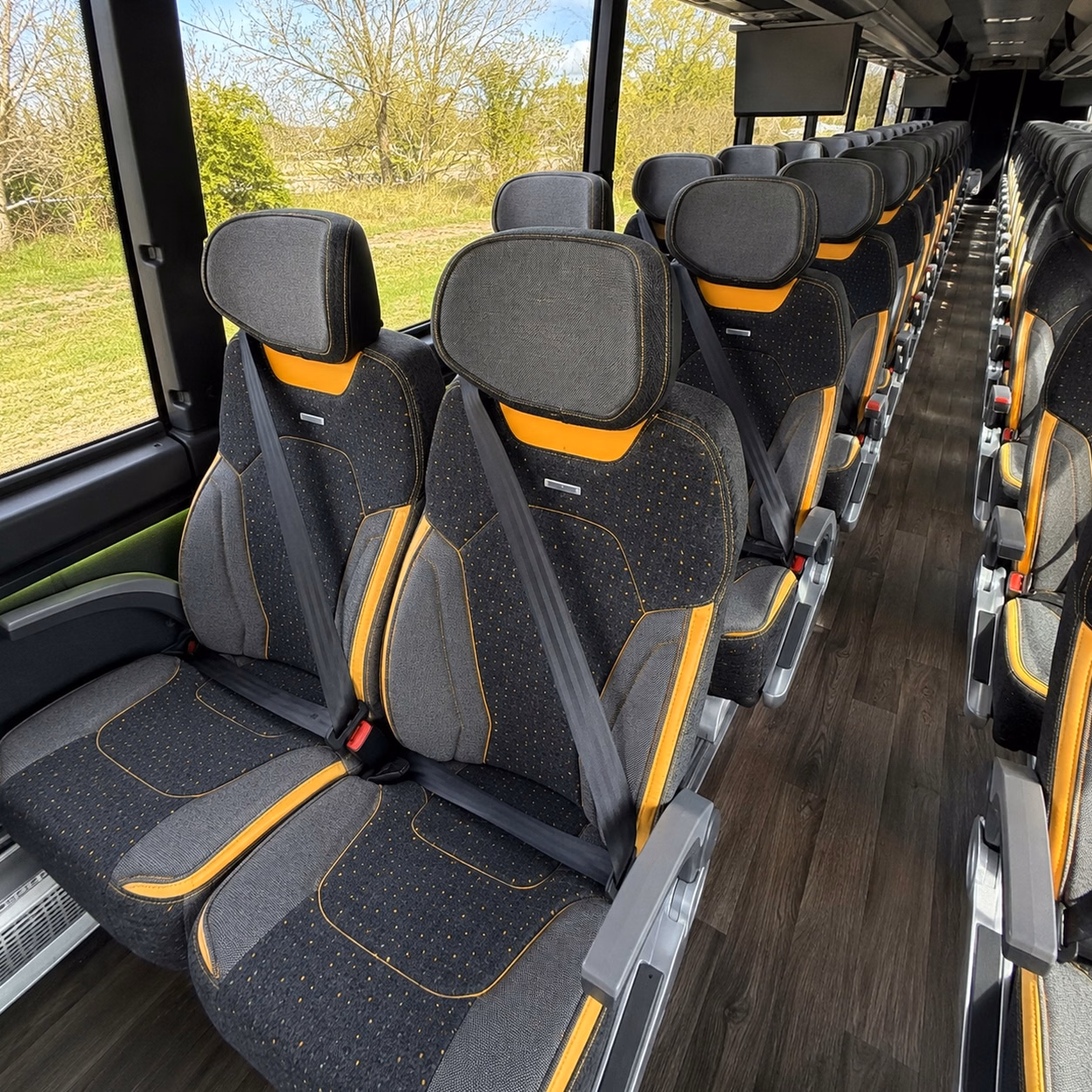 aurora charter bus interior